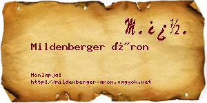 Mildenberger Áron névjegykártya