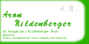 aron mildenberger business card